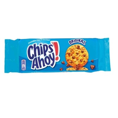 Pacote azul de bolachas Chips Ahoy! Original com imagem de bolacha