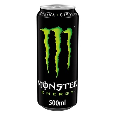 Lata preta Monster Energy 500 ml com logotipo verde