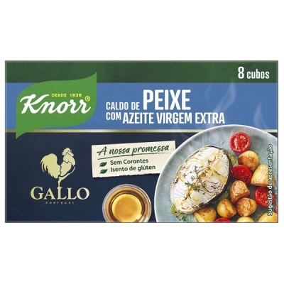 Embalagem de caldo Knorr sabor peixe com azeite virgem extra, 8 cubos