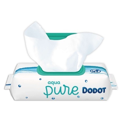 Pacote de lenços húmidos Dodot Aqua Pure branco com tampa verde