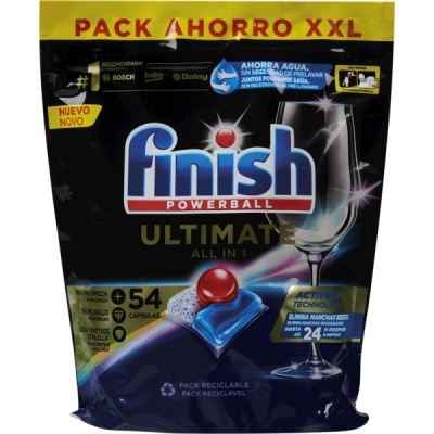 Embalagem cápsulas detergente Finish Powerball Ultimate 54 unidades