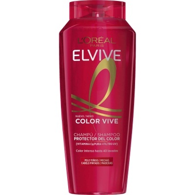 frasco vermelho de champô L'Oréal Paris Elvive Color Vive para cabelo pintado