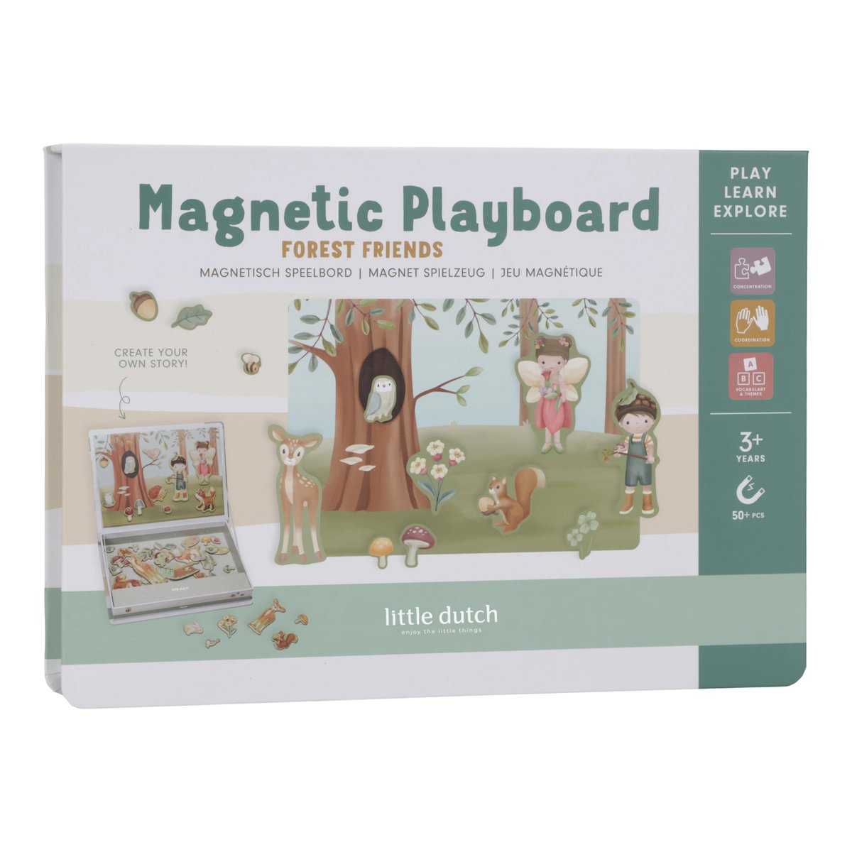Jogo magnético Magnetic Playboard Forest Friends com tema de floresta e peças ilustradas