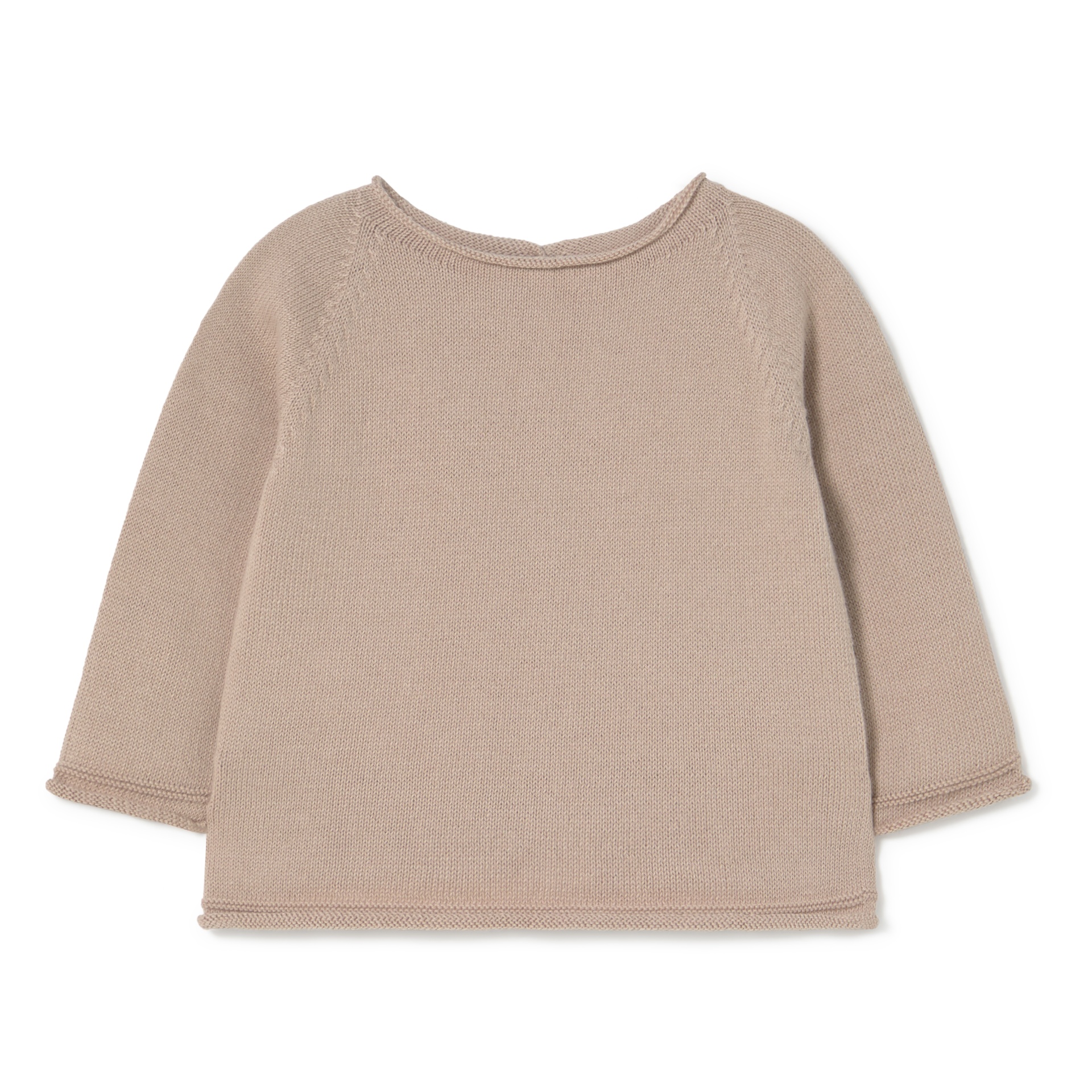 Camisola bege claro de malha para bebé com mangas compridas