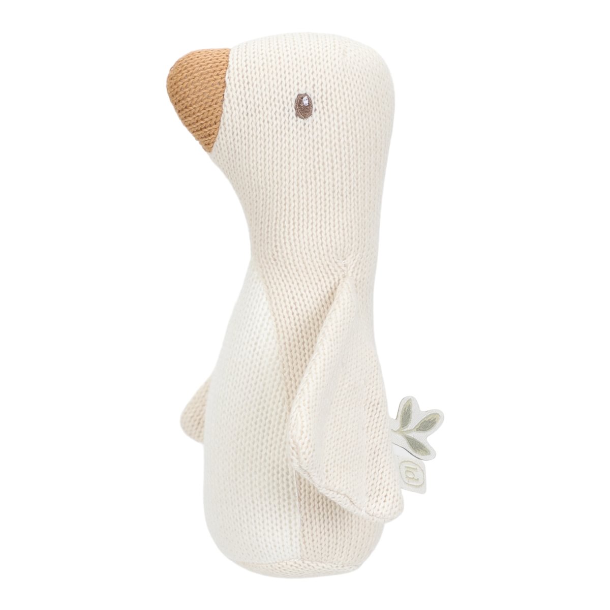 Pelúcia de pato branco com bico castanho
