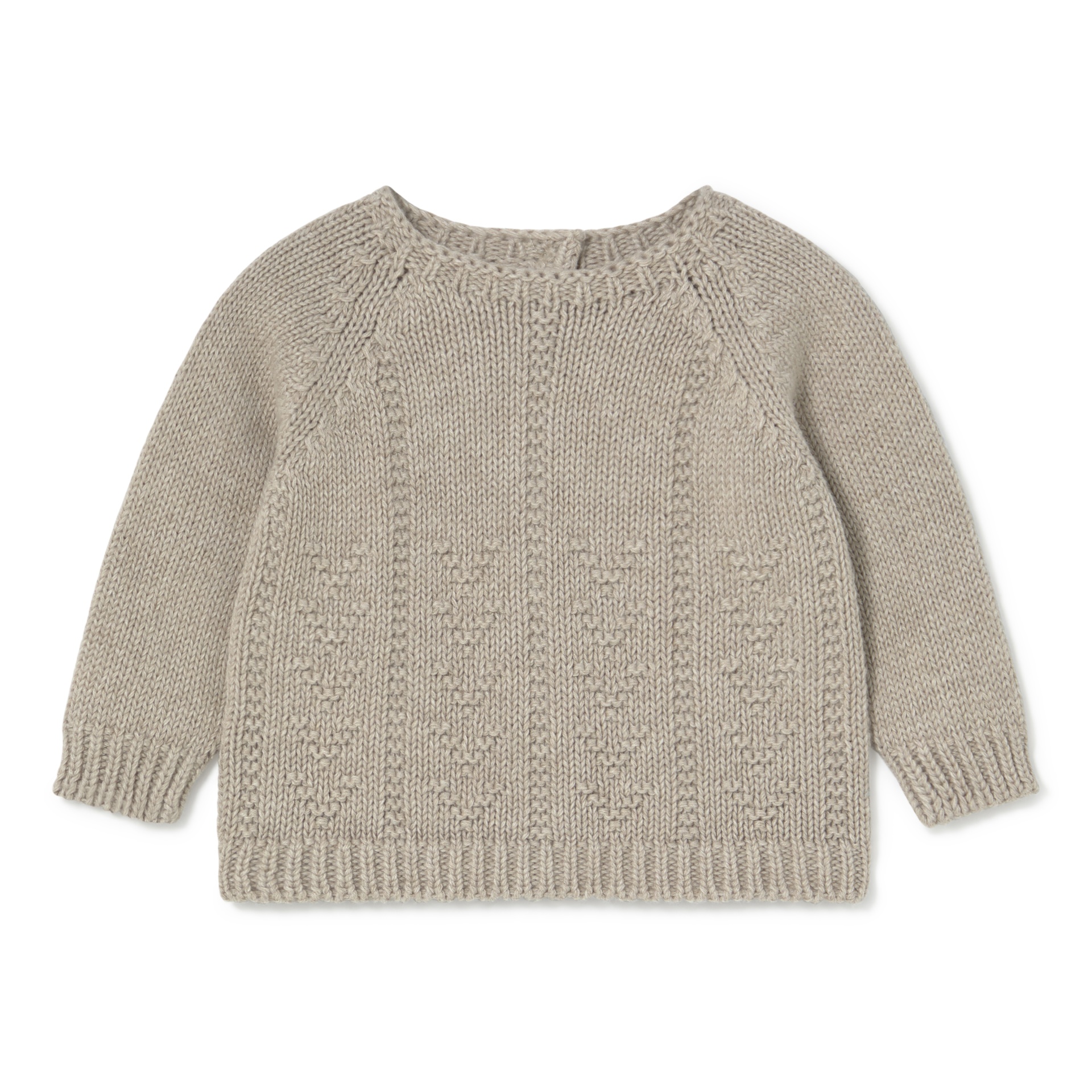 Camisola de malha cinzenta clara com padrão texturizado