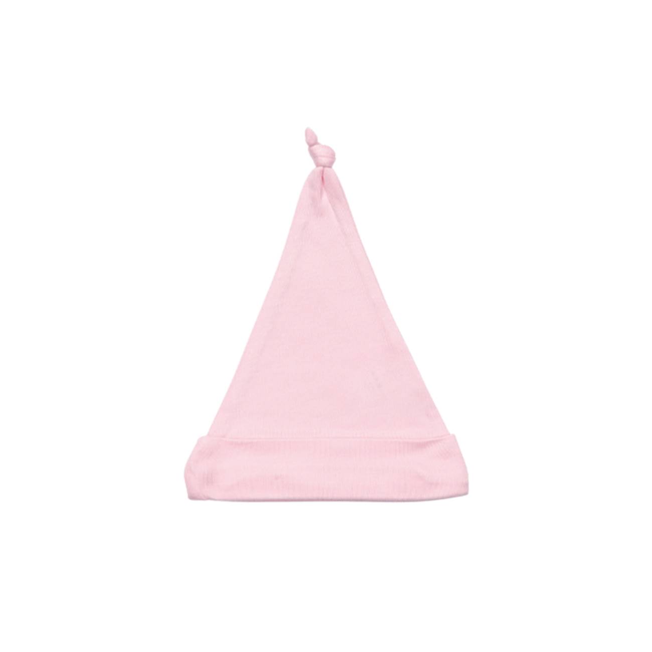 Gorro de bebé cor-de-rosa com nó no topo