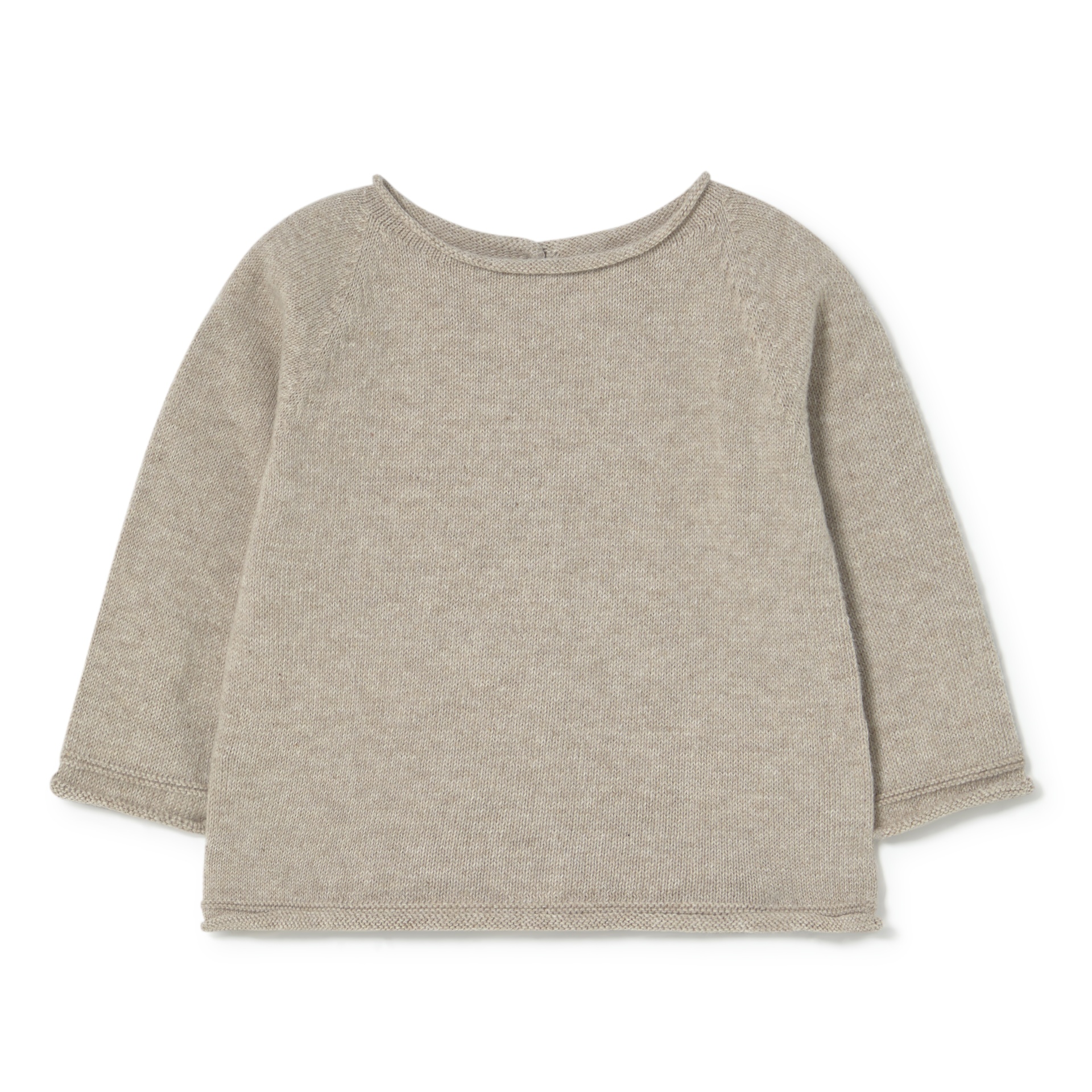 Camisola de malha bege para bebé com mangas compridas