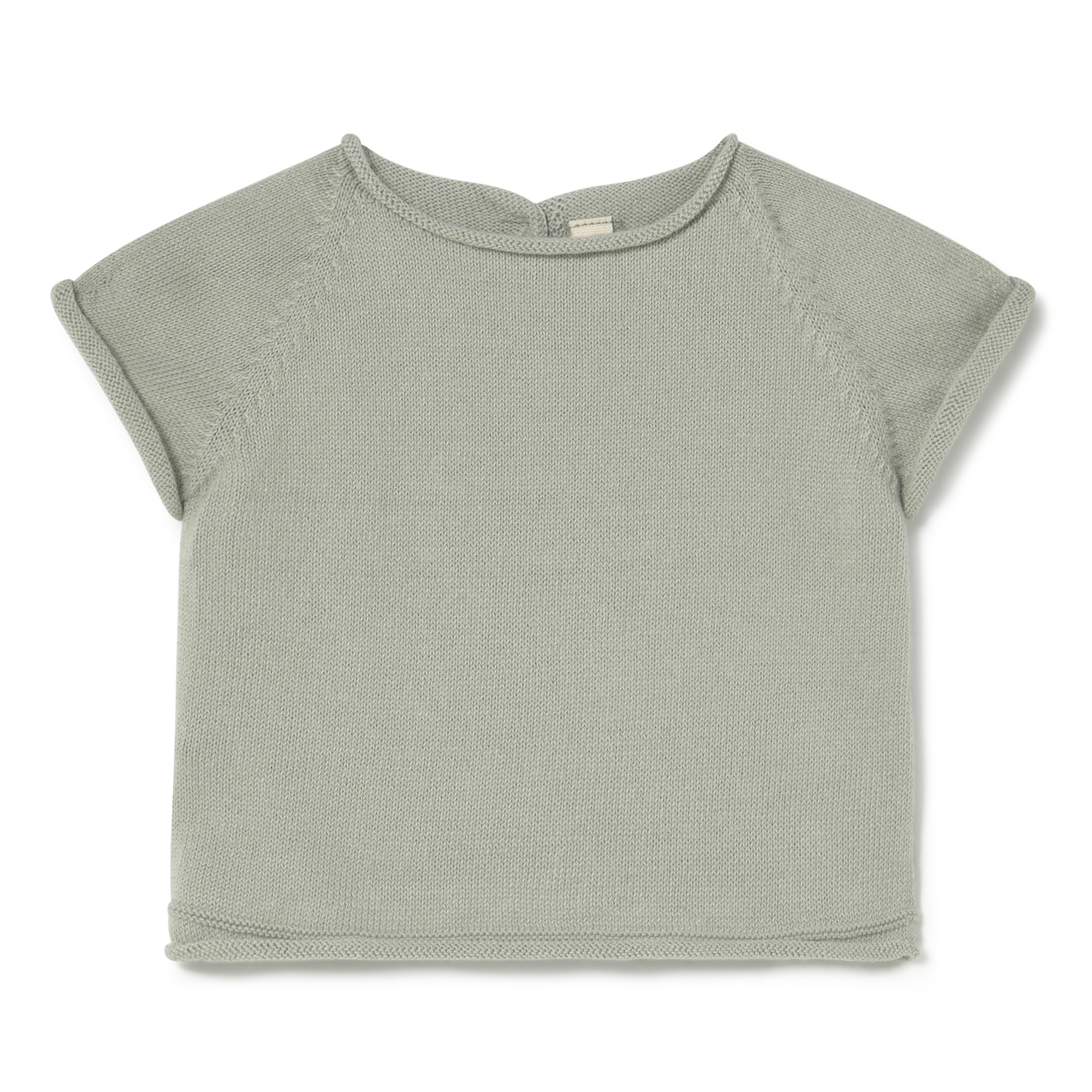 Camisola de malha verde claro com mangas curtas