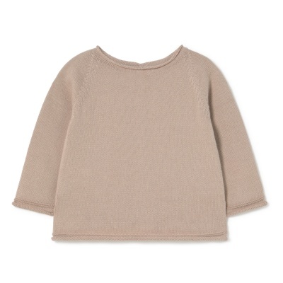 Camisola bege claro de malha para bebé com mangas compridas