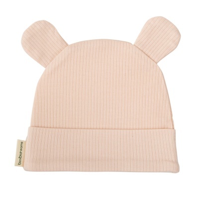 Gorro para bebé bege com orelhas e etiqueta lateral bimbidreams