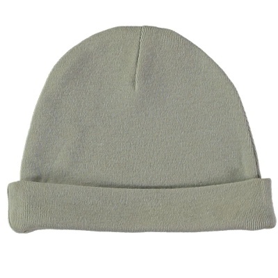 Gorro de malha cinza claro com dobra na base