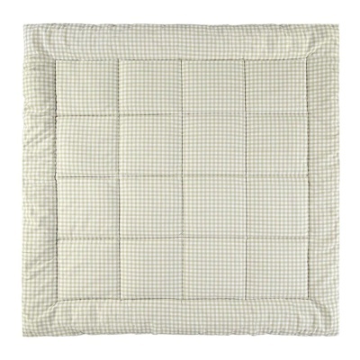 Colchão acolchoado xadrez verde claro e branco