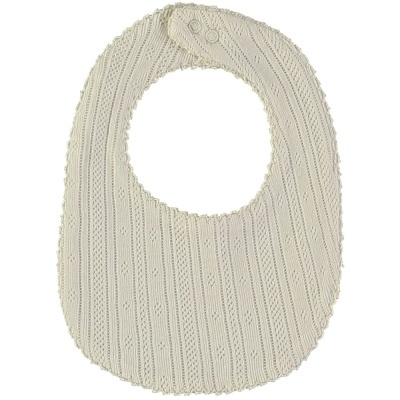 Babete creme de malha com fecho de molas