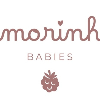 Logótipo Amorinha Babies com framboesa estilizada cor de rosa antigo