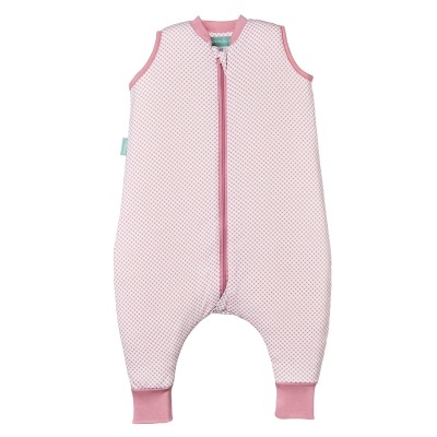 pijama de bebé com padrão rosa e fecho de correr