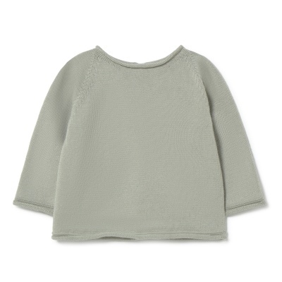 Camisola de malha cinza para bebé com mangas compridas