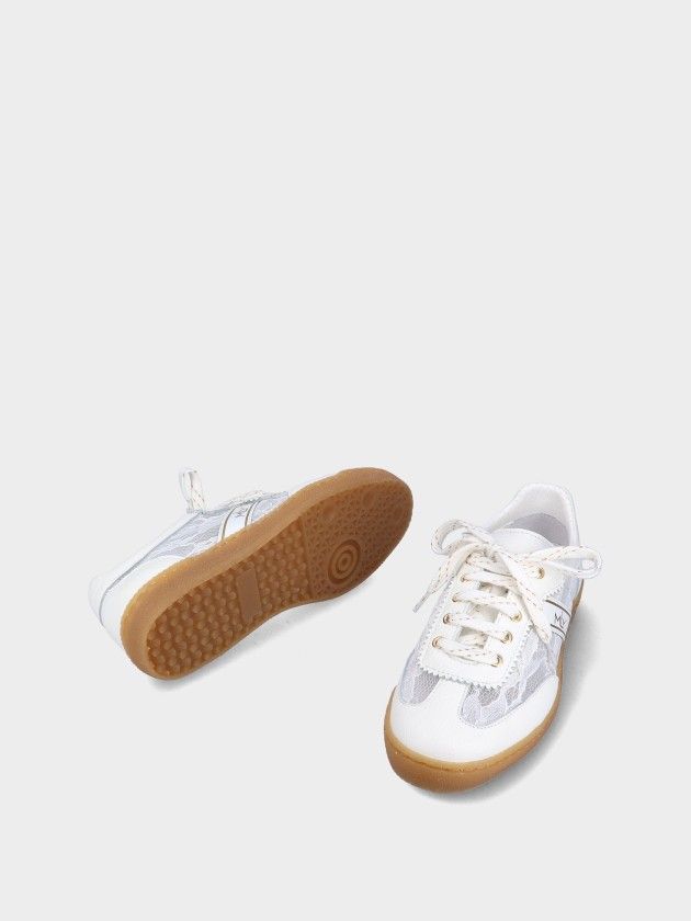 Sapatilha MLV Amber.02 White Sapatilhas brancas com sola castanha clara e detalhes cinzentos