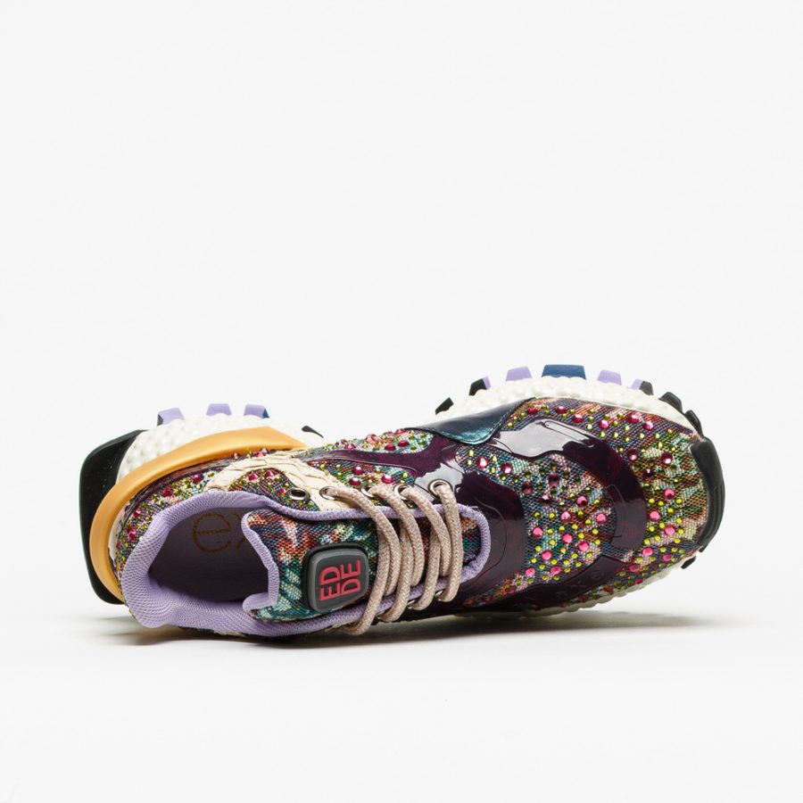 Sapatilhas Exé 999-3 Purple ténis multicoloridos com pedrinhas brilhantes