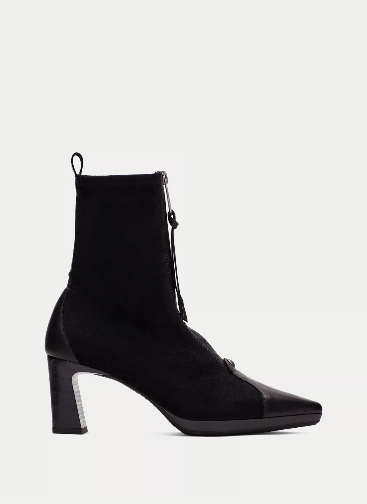 Botim Hispanitas HI265085 Black Botim de senhora preto com salto alto e fecho lateral
