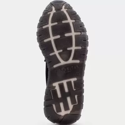 Sola preta de calçado com padrões antiderrapantes