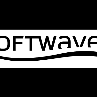 Logótipo SO Waves preto com linha curveada