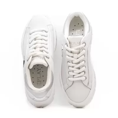 Sapatilhas brancas REPLAY com cadarços e sola branca