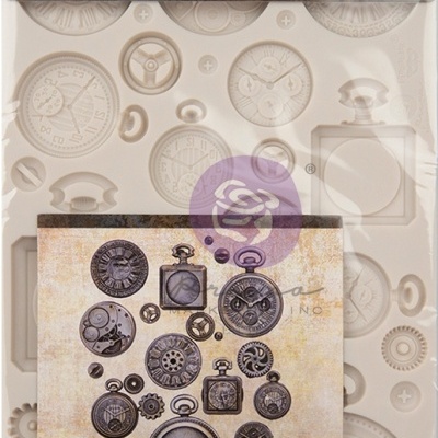 Molde silicone Imaginarium para relógios de bolso, com formatos de engrenagens e mostradores