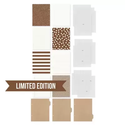 Conjunto de capas e divisórias para organizador com padrões e texto LIMITED EDITION