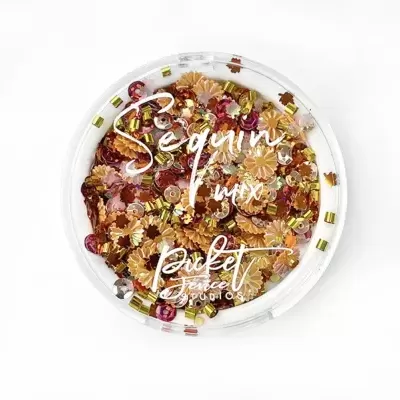 Embalagem redonda com mix de lantejoulas coloridas