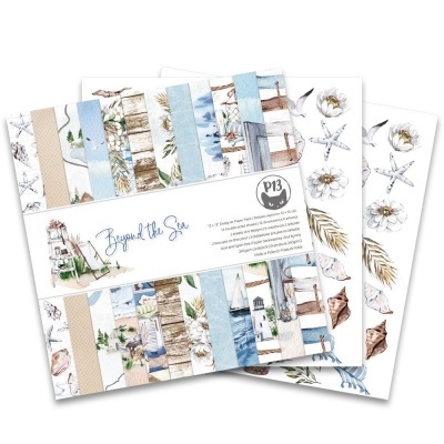 Papel decorativo com tema marítimo para scrapbooking