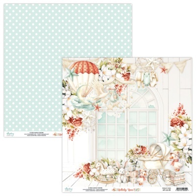 Folhas de papel decorativo para scrapbooking com padrões vintage e cores pastel