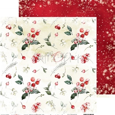 Papel para scrapbooking com padrões de azevinho e flocos de neve natalícios