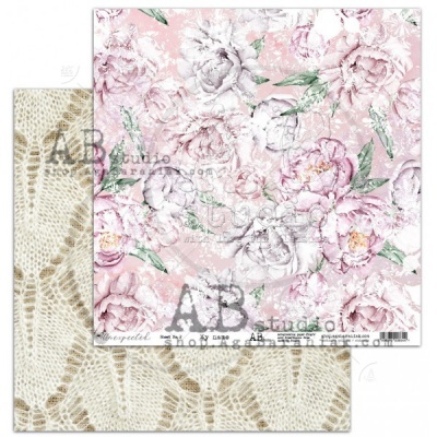 Papel decorativo floral e rendado para scrapbooking