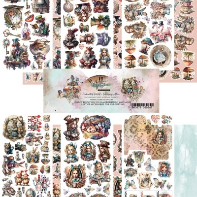 Folhas decorativas com ilustrações vintage para artes e ofícios