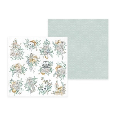 Papel decorativo com desenhos botânicos e elementos vintage em tons pastel