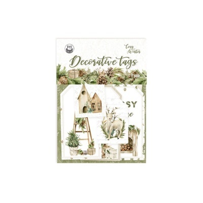 Etiquetas decorativas de Natal com imagens de inverno