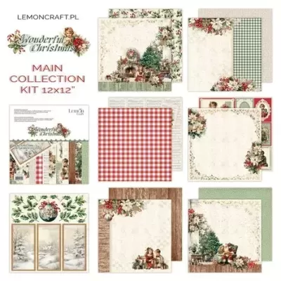 Conjunto de papéis decorativos para scrapbook com tema de Natal