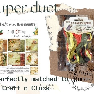 Conjunto de papéis artesanais de outono e embalagem com fitas antigas coloridas