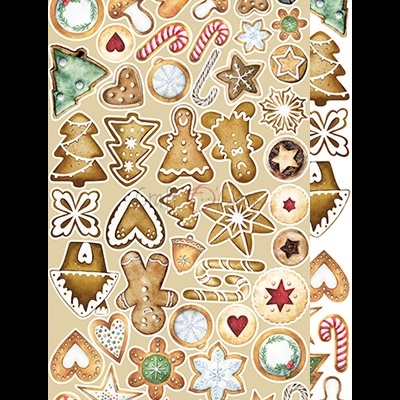 Biscoitos natalinos decorados diversos em fundo claro