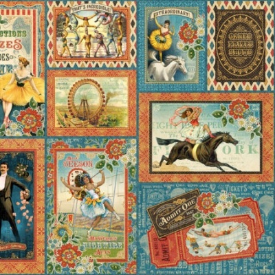 Cartões vintage coloridos com ilustrações de pessoas, animais e texto