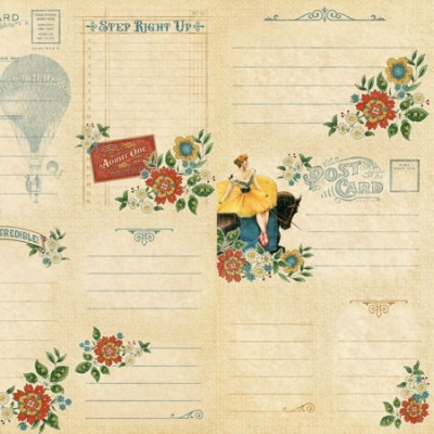 Cartões postais vintage com flores e desenhos coloridos