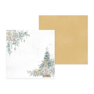 Quadrados de papel decorativo com motivos de Natal e cor dourada sólida
