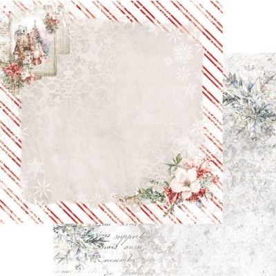 Papel decorativo festivo com padrão vermelho e branco e flores
