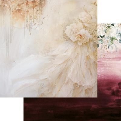 Papel decorativo floral com flores brancas e padrão creme e rosa