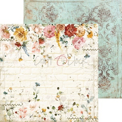 Papel decorativo com padrão floral colorido e padrão vintage azul turquesa