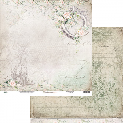 Papel decorativo vintage com padrão floral e elementos manuscritos