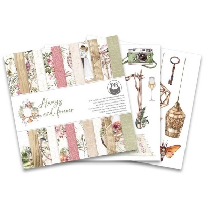 Conjunto de papel decorativo com padrões florais e objetos vintage