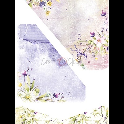 Papel decorativo com padrão floral em tons pastel e texturas desgastadas