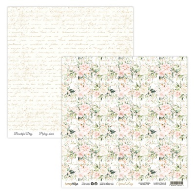 Folhas de papel decorativo com padrões manuscritos e florais
